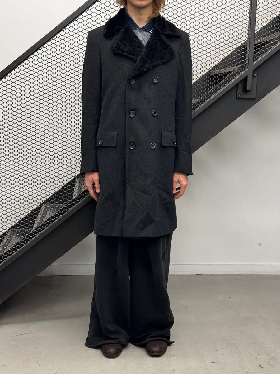 AW2008 Emporio Armani Dark Grey Faux Fur Collar Coat JXAJckp 0