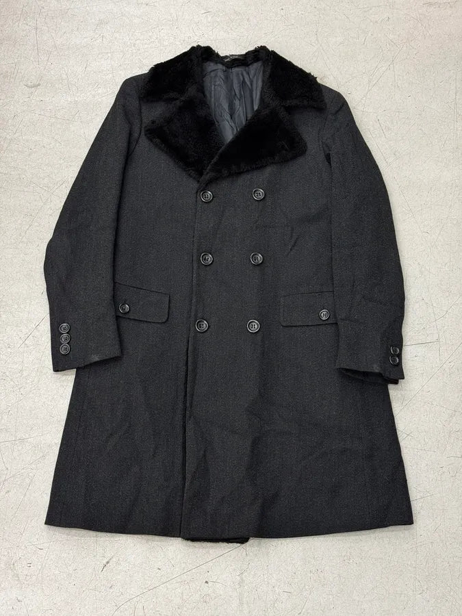 AW2008 Emporio Armani Dark Grey Faux Fur Collar Coat JXAJckp 2