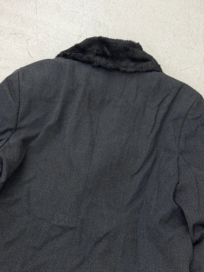 AW2008 Emporio Armani Dark Grey Faux Fur Collar Coat JXAJckp 6