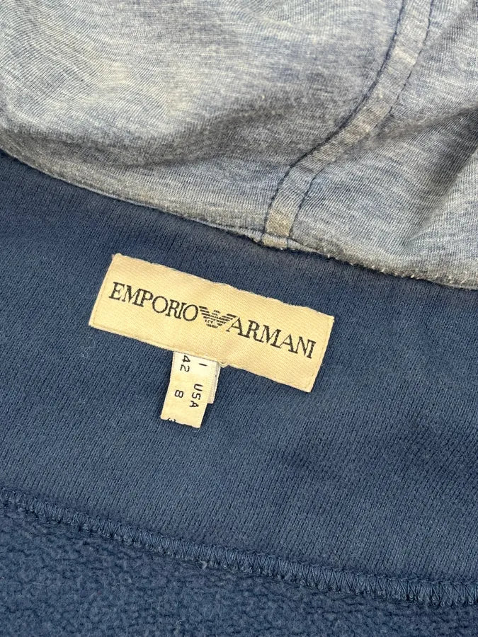 2000s Emporio Armani Double-Breasted Navy Hoodie rvJnASm 7