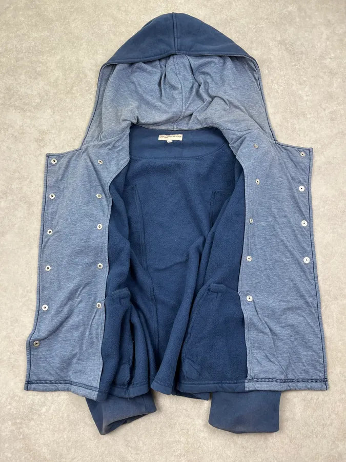 2000s Emporio Armani Double-Breasted Navy Hoodie rvJnASm 8