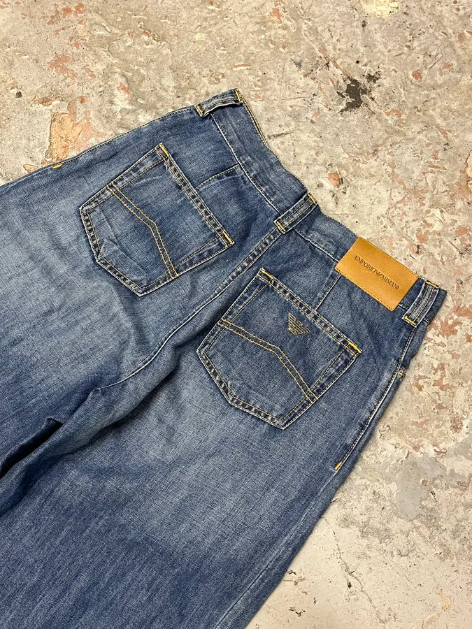 2010s Emporio Armani Blue Flared Denim Jeans YfJKgOp 6
