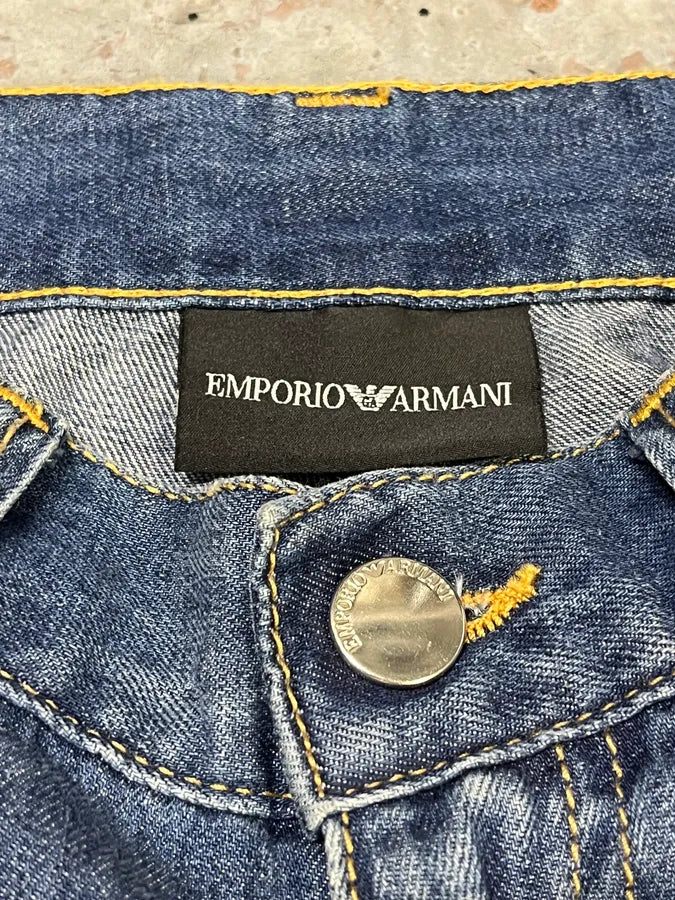 2010s Emporio Armani Blue Flared Denim Jeans YfJKgOp 3
