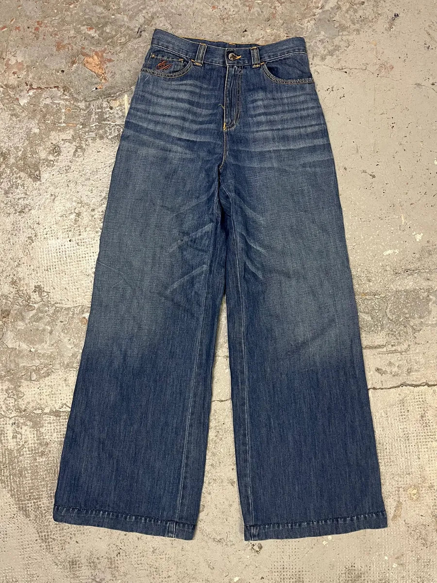 2010s Emporio Armani Blue Flared Denim Jeans YfJKgOp 2