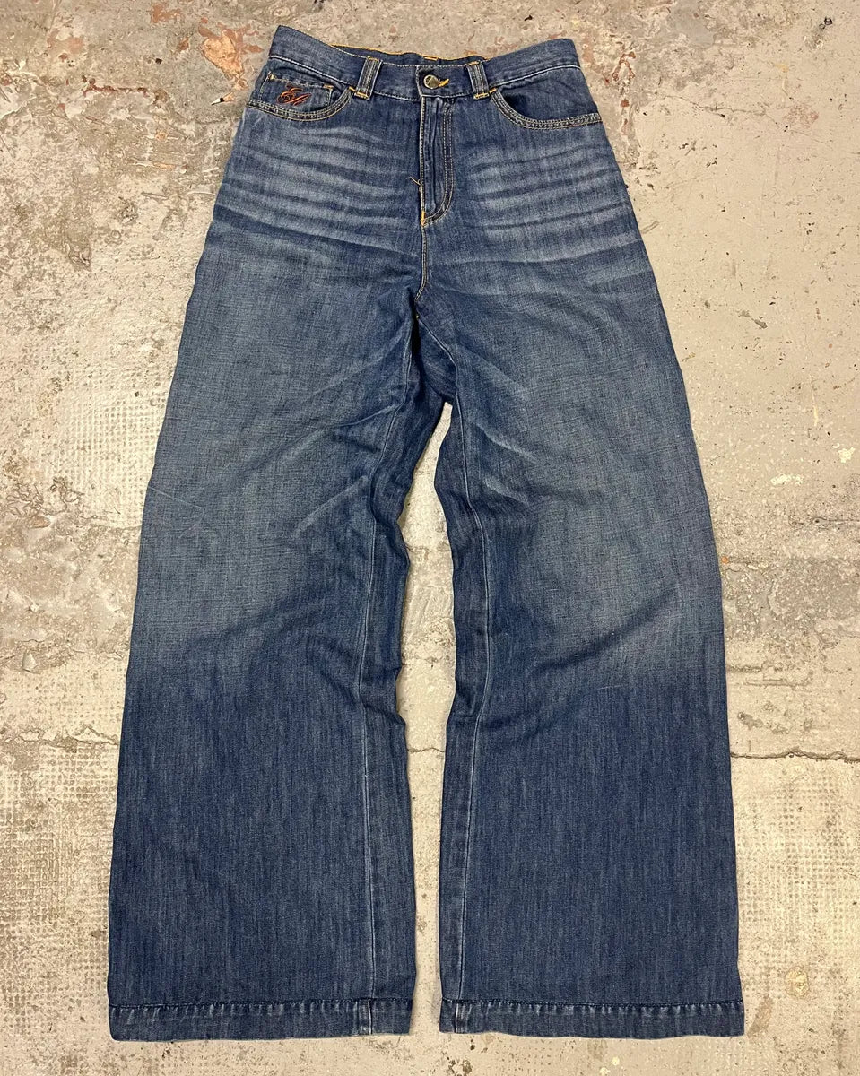 2010s Emporio Armani Blue Flared Denim Jeans YfJKgOp 0