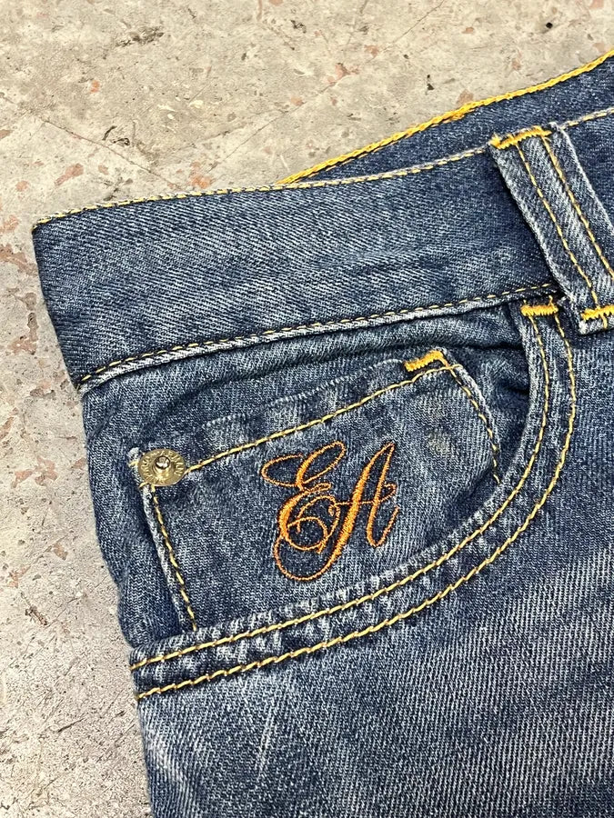 2010s Emporio Armani Blue Flared Denim Jeans YfJKgOp 4