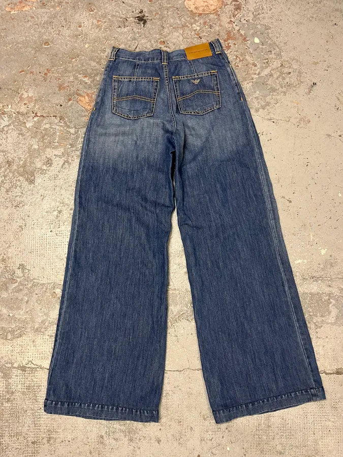 2010s Emporio Armani Blue Flared Denim Jeans YfJKgOp 1