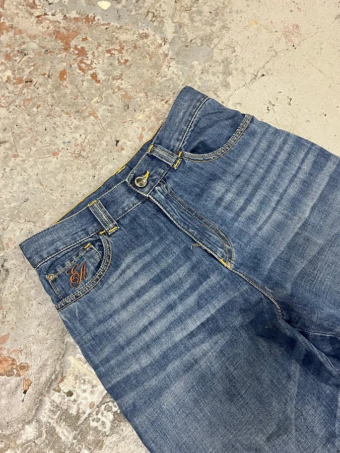 2010s Emporio Armani Blue Flared Denim Jeans YfJKgOp 5