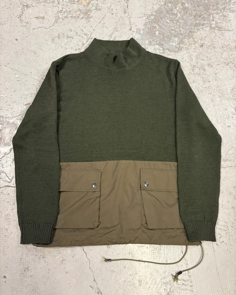 2000s Emporio Armani Green & Brown Cargo Sweater eXQkjyW 0
