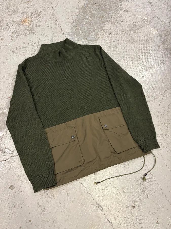 2000s Emporio Armani Green & Brown Cargo Sweater eXQkjyW 3