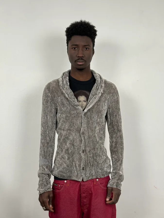 2000s Emporio Armani Grey Cardigan Sweater FKToNfY 1