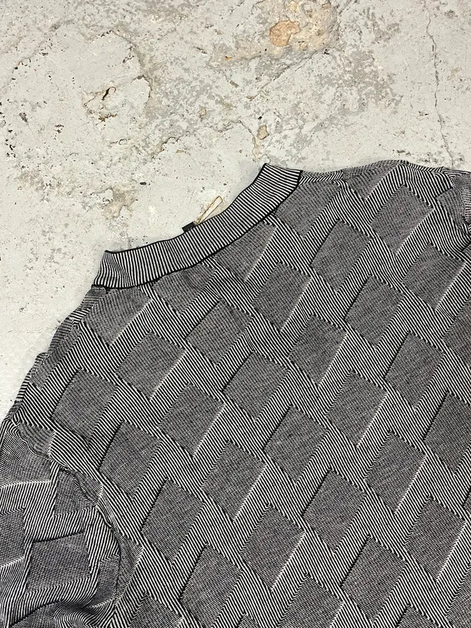 2000s Emporio Armani Grey Geometrical Henley Longsleeves tIltJna 5