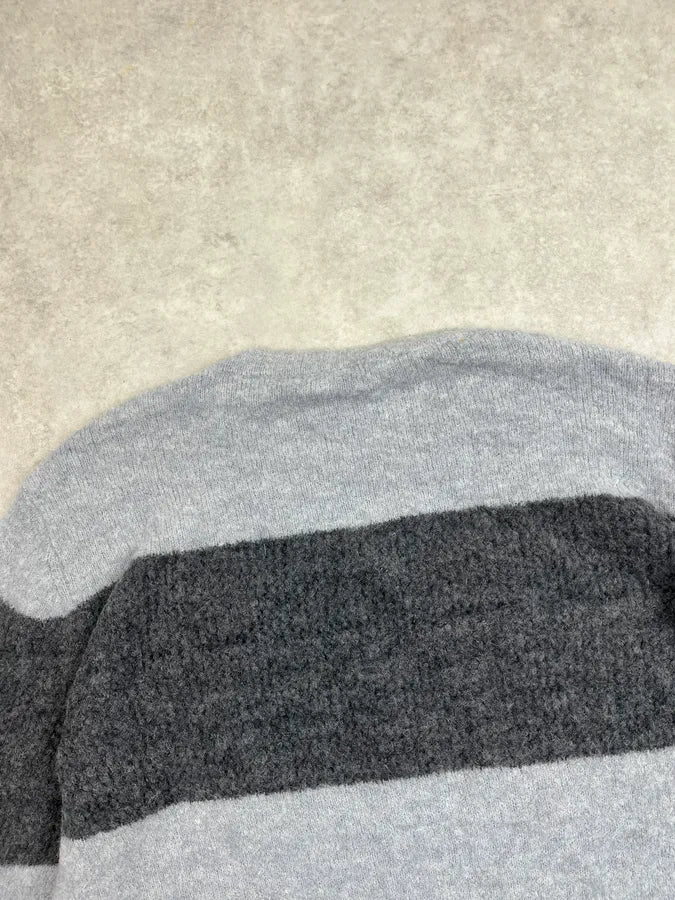 AW2021 Emporio Armani Grey Striped Knit Sweater QCjTtoM 6