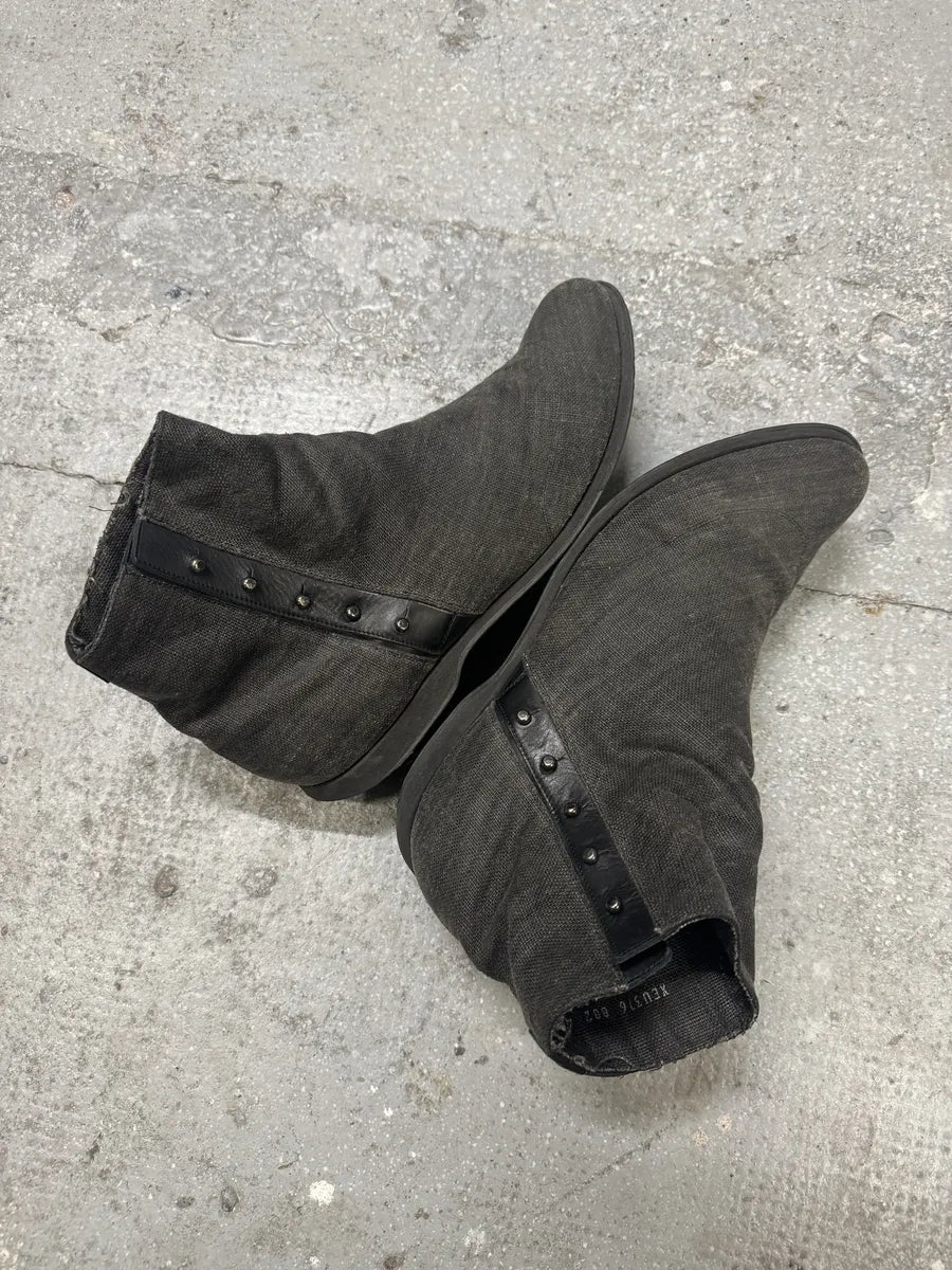 2000s Emporio Armani Grey Textured Boots (43eu/us9.5) 1