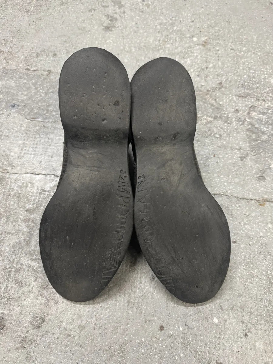 2000s Emporio Armani Grey Textured Boots (43eu/us9.5) 3