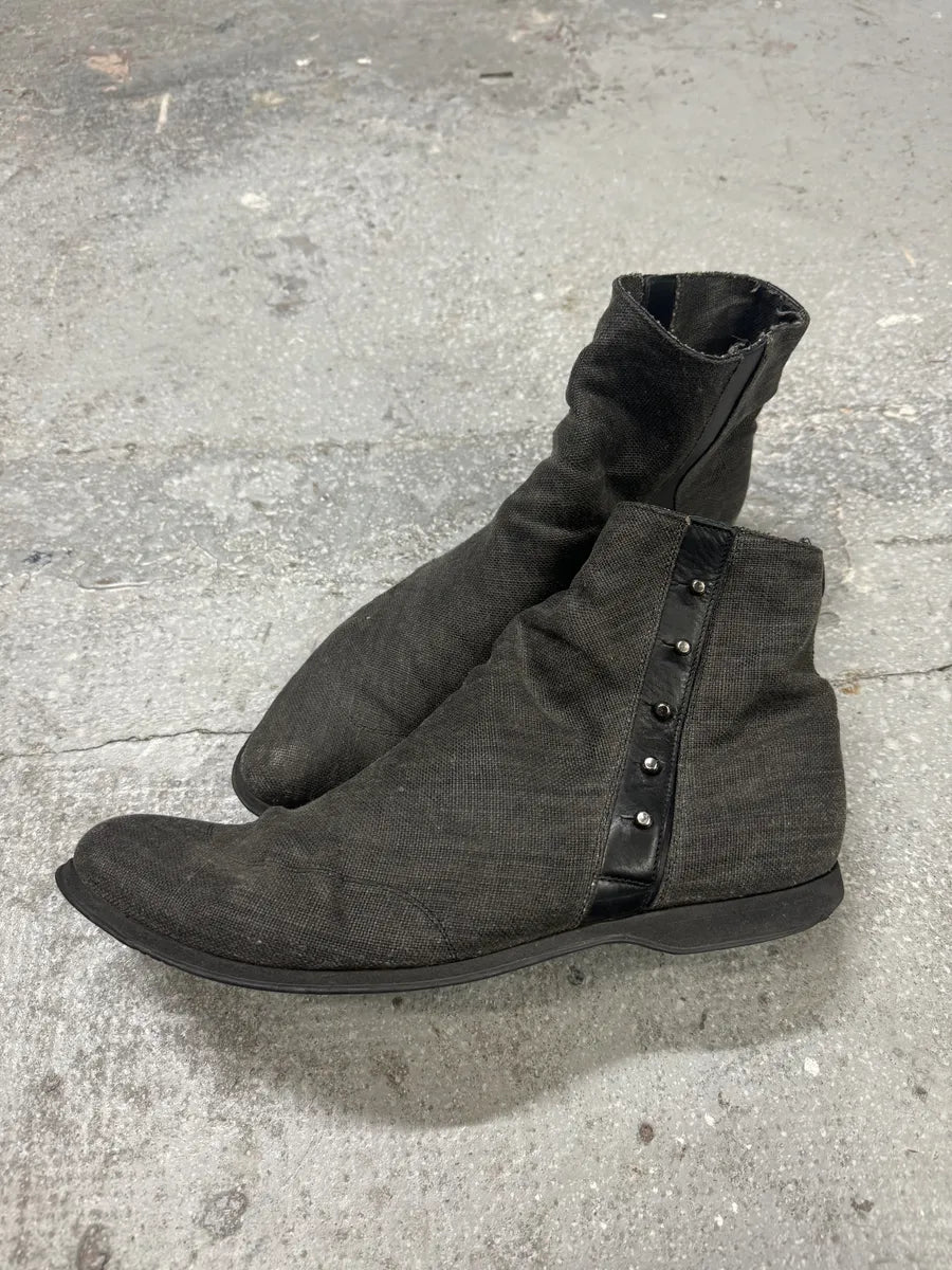 2000s Emporio Armani Grey Textured Boots (43eu/us9.5) 4