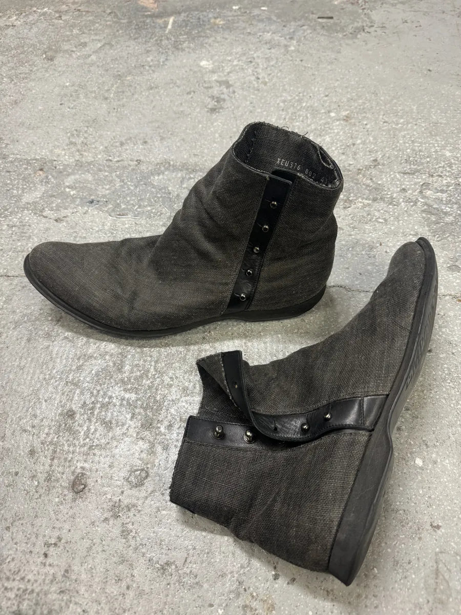 2000s Emporio Armani Grey Textured Boots (43eu/us9.5) 6