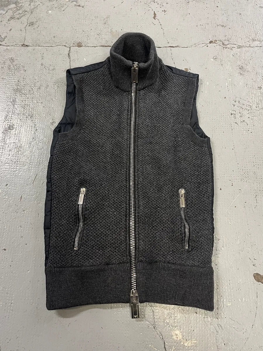 2000s Emporio Armani Grey Wool & Puffer Vest amwtCRR 0