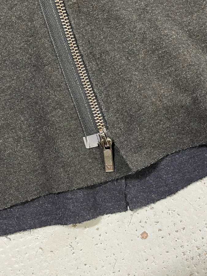 2000s Emporio Armani Grey Wool Hodded Vest Jacket YayQvGH 8