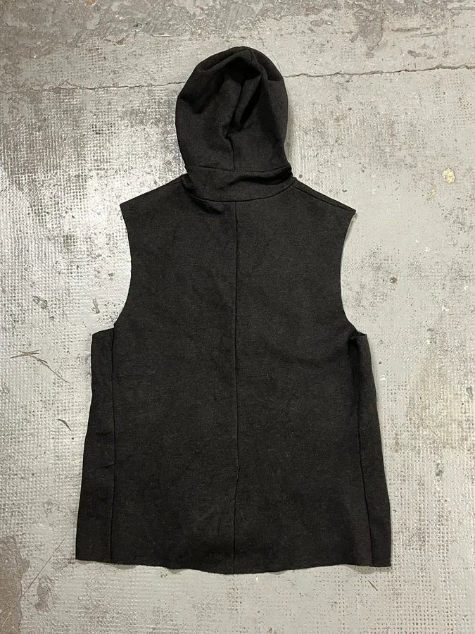 2000s Emporio Armani Grey Wool Hodded Vest Jacket YayQvGH 5