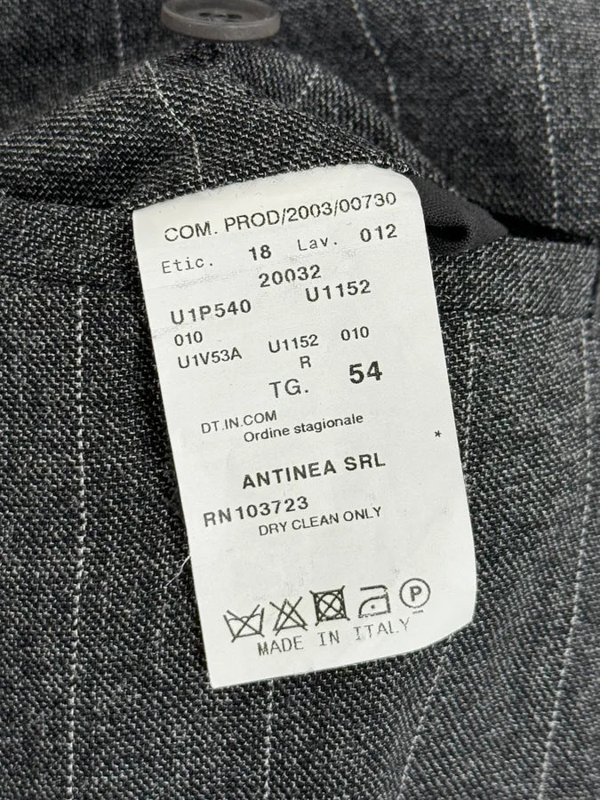 AW2003 Emporio Armani Grey Wool Striped Classy Pants evYnHFu 11