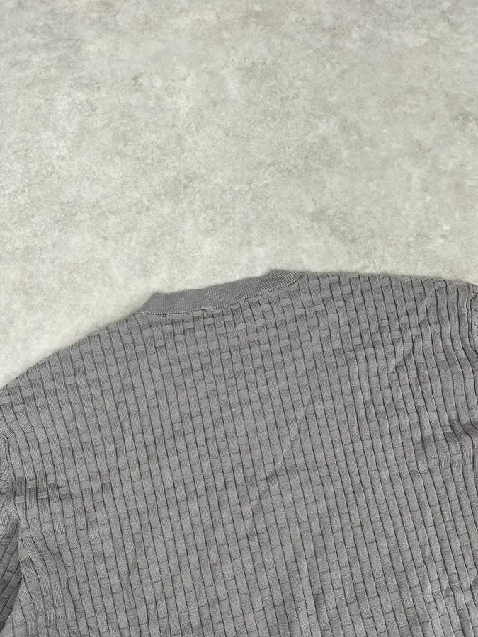 AW2021 Emporio Armani Grey Woven Wool Sweater awQVKHe 6