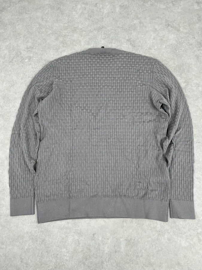 AW2021 Emporio Armani Grey Woven Wool Sweater awQVKHe 5