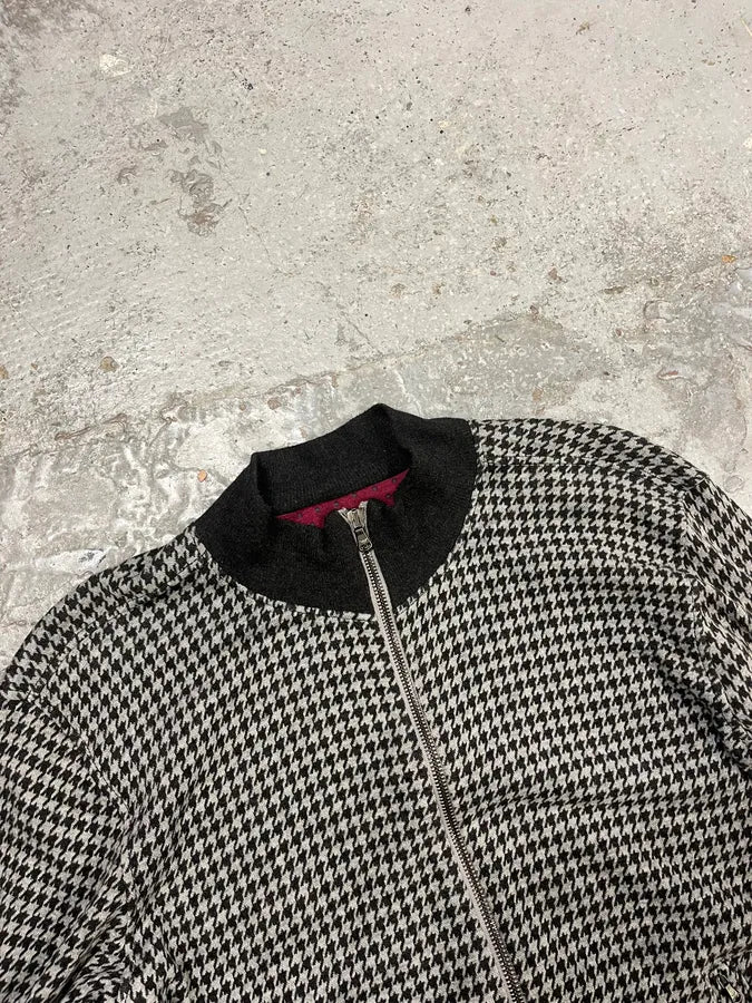 2000s Emporio Armani Houndstooth Black & White Wool Jacket HymRZMA 3