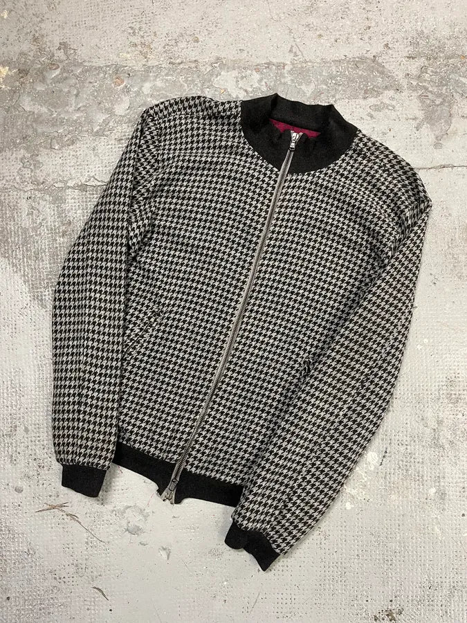 2000s Emporio Armani Houndstooth Black & White Wool Jacket HymRZMA 4