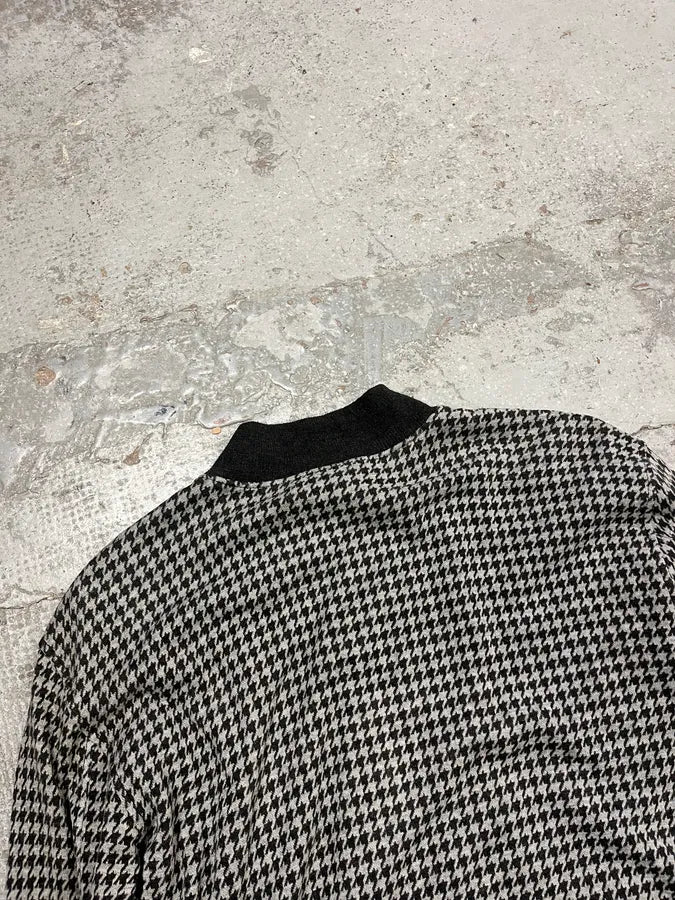 2000s Emporio Armani Houndstooth Black & White Wool Jacket HymRZMA 5