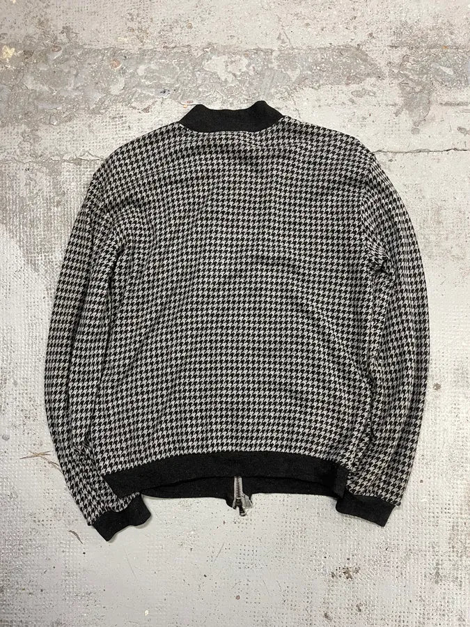 2000s Emporio Armani Houndstooth Black & White Wool Jacket HymRZMA 6