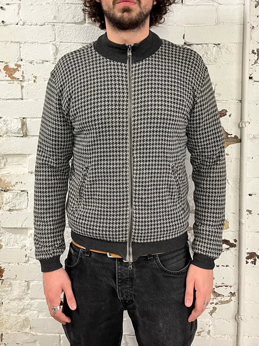 2000s Emporio Armani Houndstooth Black & White Wool Jacket HymRZMA 1