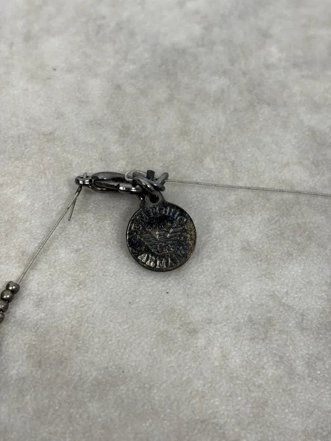 2000s Emporio Armani Ivory Tone Cross Necklace BZJCZPT 4