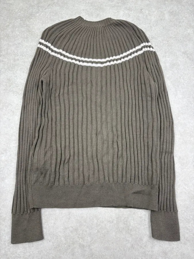 SS2023 Emporio Armani Khaki Striped Sweater  RBuLojp 5