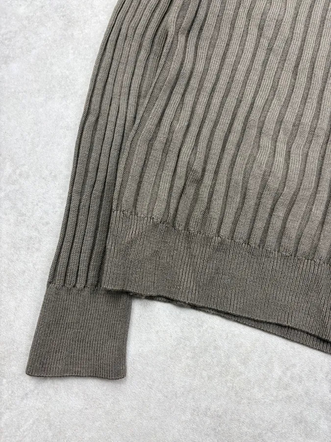 SS2023 Emporio Armani Khaki Striped Sweater  RBuLojp 6