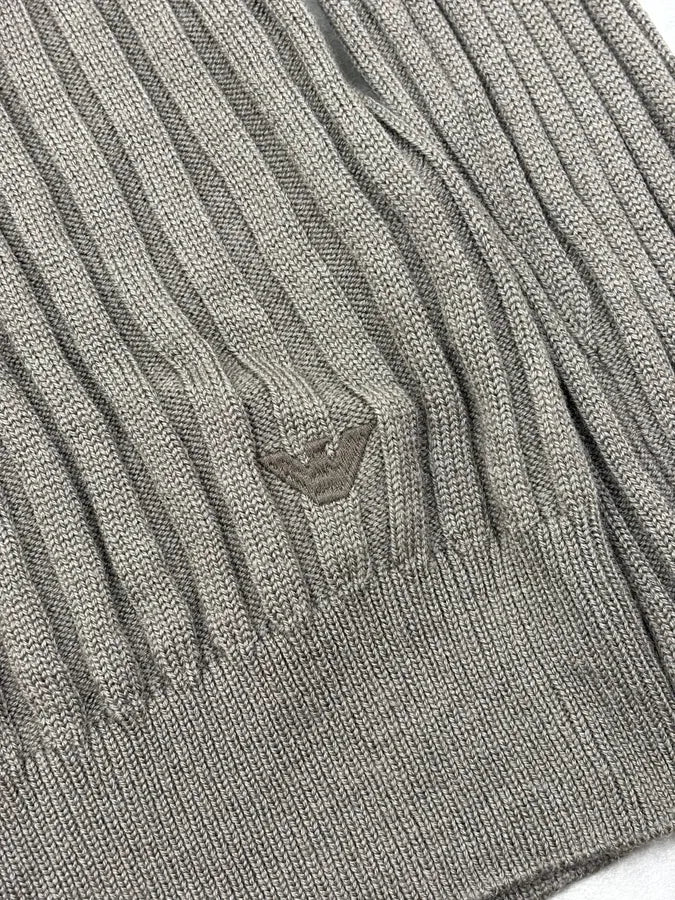 SS2023 Emporio Armani Khaki Striped Sweater  RBuLojp 7