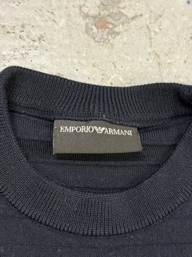 2000s Emporio Armani Line Gradient Navy Sweater pksPqfS 6