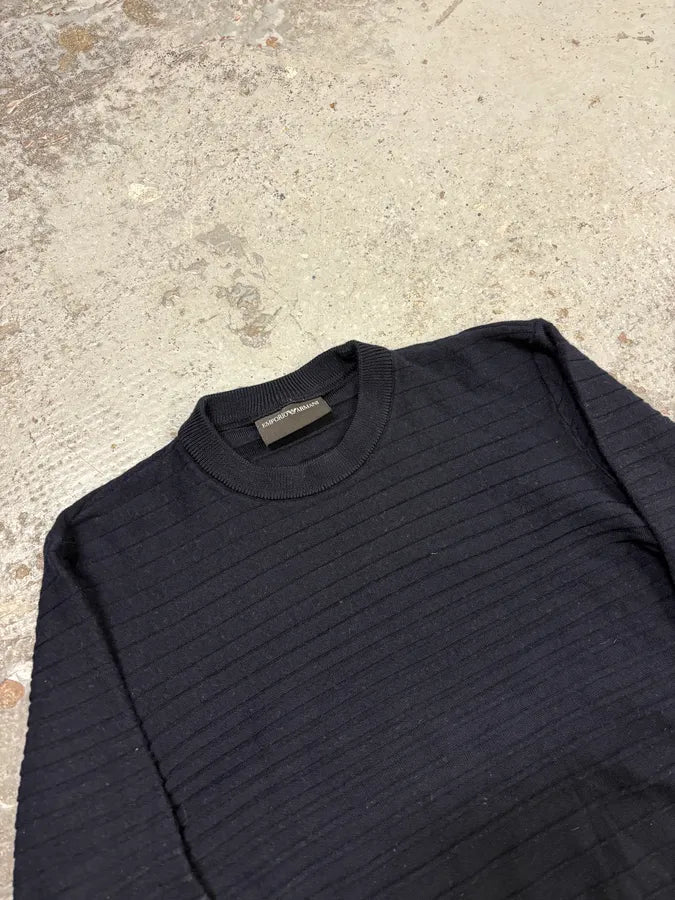 2000s Emporio Armani Line Gradient Navy Sweater pksPqfS 4