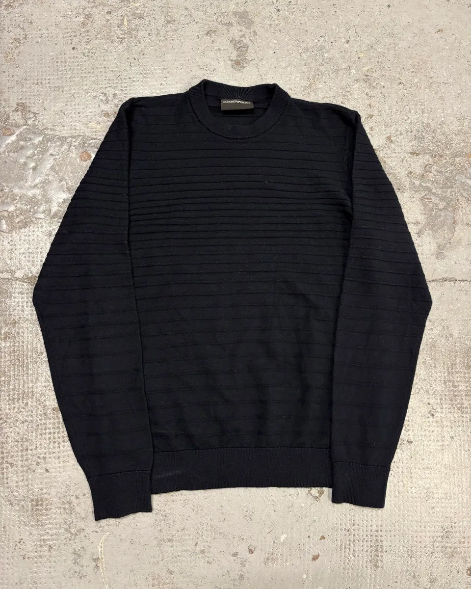 2000s Emporio Armani Line Gradient Navy Sweater pksPqfS 0