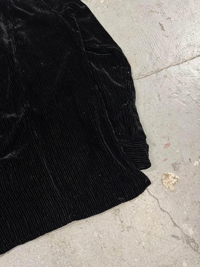 2000s Emporio Armani Mafia Black Stripes Jacket (M) 3