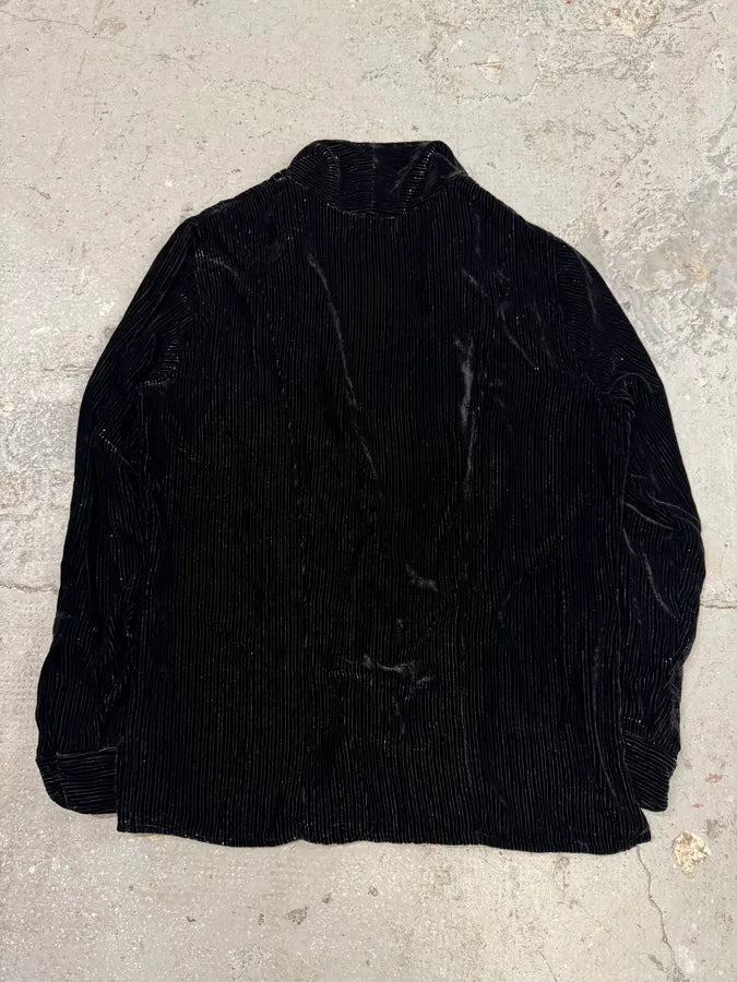 2000s Emporio Armani Mafia Black Stripes Jacket (M) 4