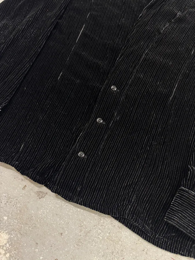 2000s Emporio Armani Mafia Black Stripes Jacket (M) 5