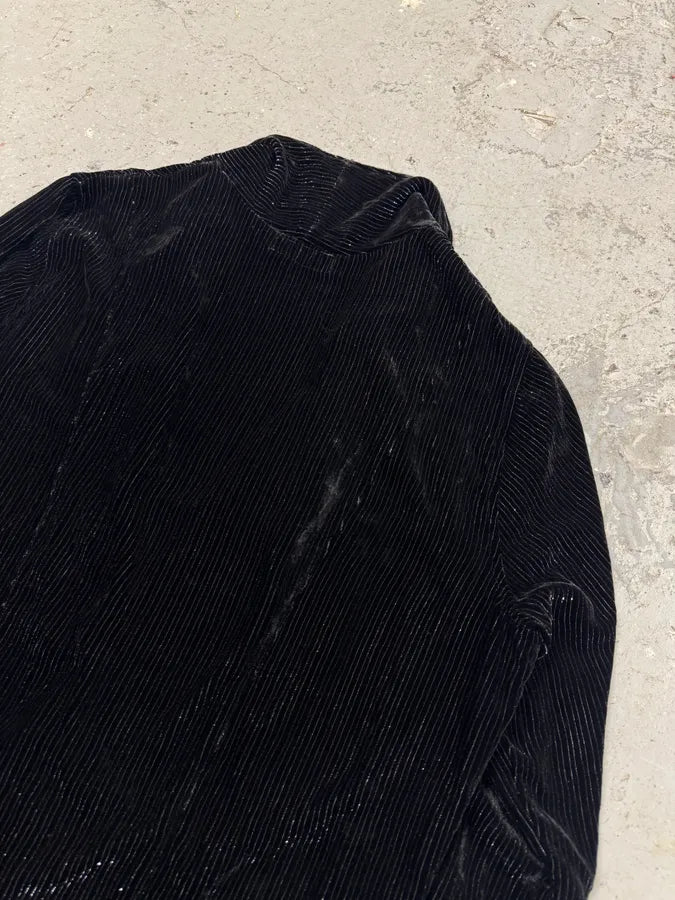 2000s Emporio Armani Mafia Black Stripes Jacket (M) 6