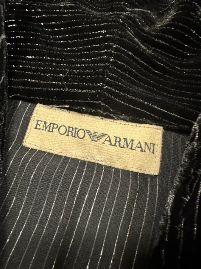 2000s Emporio Armani Mafia Black Stripes Jacket (M) 7