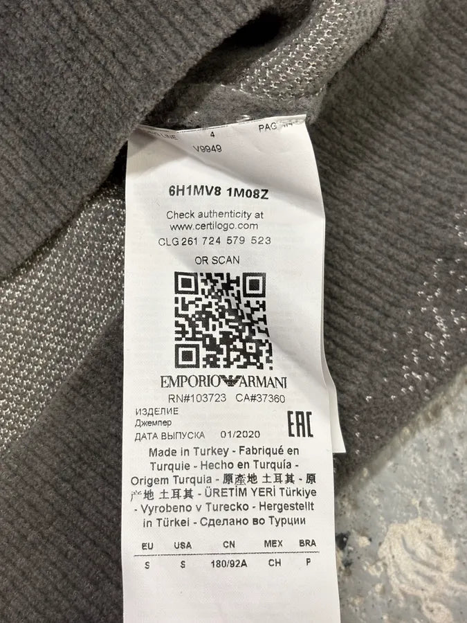 SS2020 Emporio Armani Modern Contrast Grey Sweater zXguKyE 7