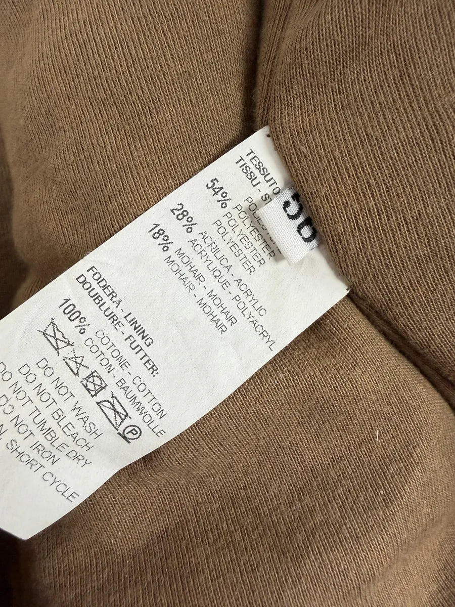 2000s Emporio Armani Mohair Beige Faux Fur Hooded Jacket uIINtXk 7