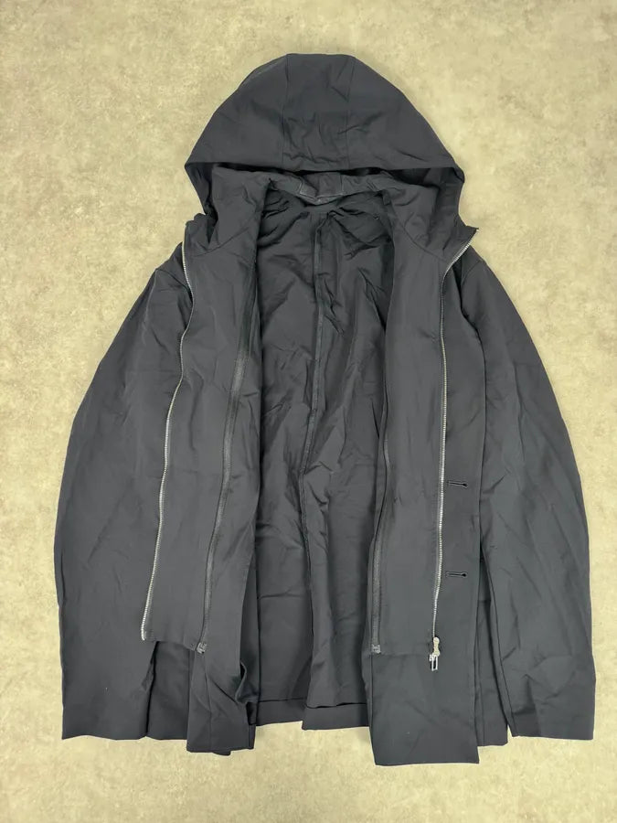 2010s Emporio Armani Multi Zip Windbreaker Navy Layered Hooded Jacket bkVIilM 7