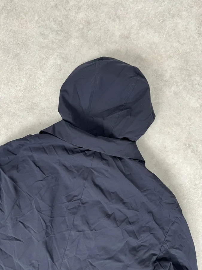 2010s Emporio Armani Multi Zip Windbreaker Navy Layered Hooded Jacket bkVIilM 6