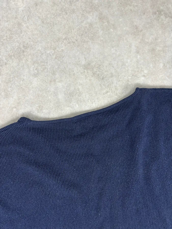 2000s Emporio Armani Navy & Beige Contemporary Sweater OnfVoKl 5