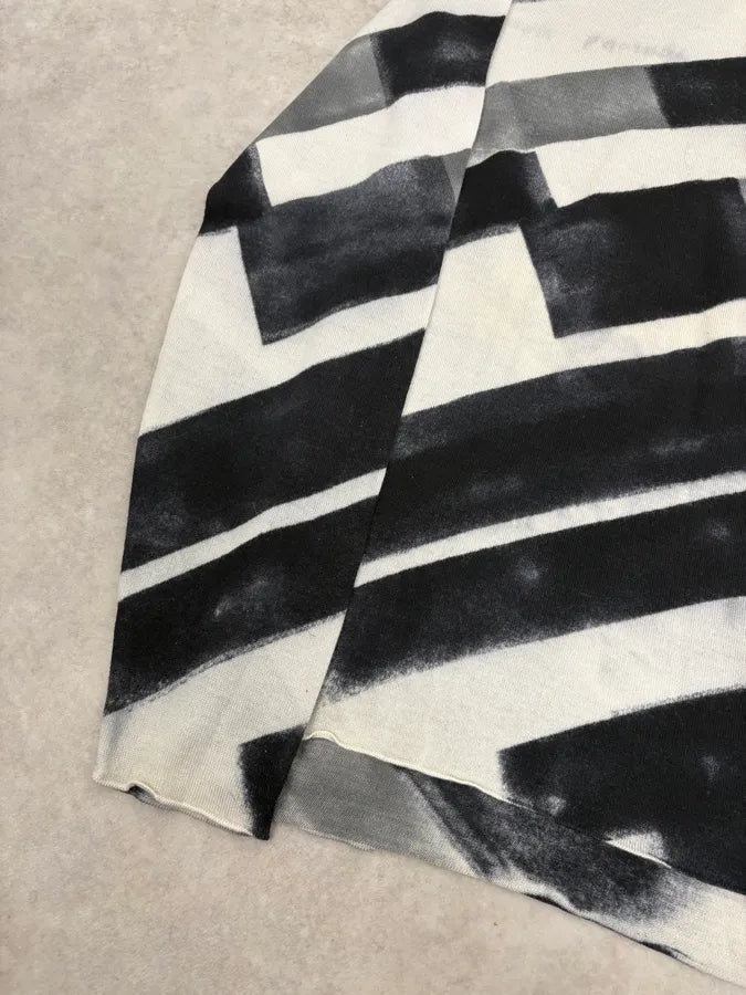 Emporio Armani Black & White Diagonal Striped Wool Sweater ZqmxqQG 6